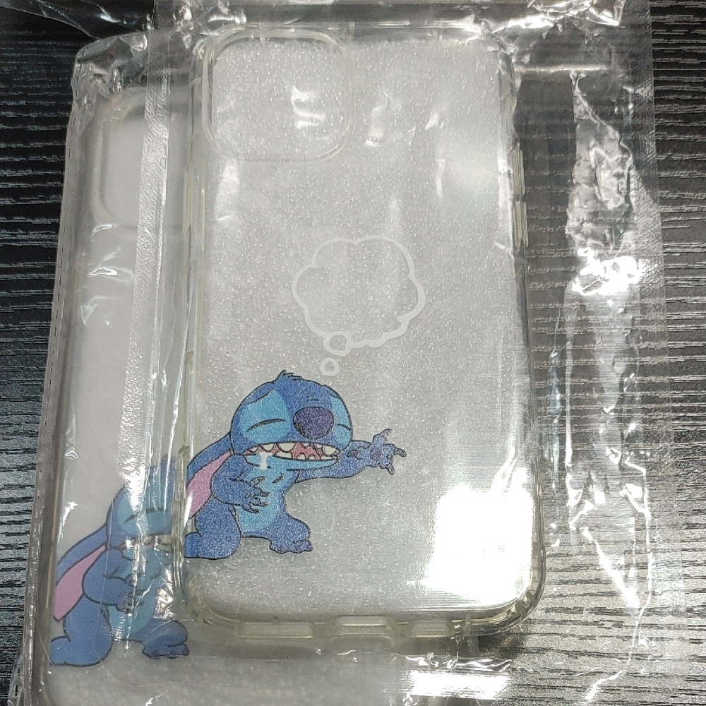 iPhone 12 Pro Max Clear Blue Disney's Stitch Glitter Phone Case